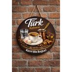 Mayeka Cafe Restoran Için Türk Kahvesi Kahve Duvar Kapı Tablo Süsü Ahşap Askılı Pano Tabela No 24 - 30 cm - Karışık