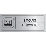 Mayeka E Ticaret Isimlik Gümüş Metal Kapı Isimliği Levhası Yönlendirme Tabelası