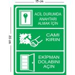 Mayeka Metal Acil Durumda Anahtarı Almak Için Camı Kırın Ekipman Dolabını Açın 15X20 cm Uyarı Iş Güvenliği - 15 x 20 cm