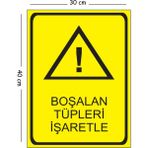 Mayeka Metal Boşalan Tüpleri Işaretle 30X40 cm A3 Uyarı Iş Güvenliği Levhası - 30 x 40 cm