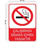 Mayeka Metal Çalışırken Sigara Içmek Yasaktır 30X40 cm A3 Uyarı Iş Güvenliği Levhası