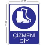Mayeka Metal Çizmeni Giy 20X30 cm A4 Uyarı Iş Güvenliği Levhası - 20 x 30 cm