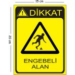 Mayeka Metal Dikkat Engebeli Alan 15X20 cm Uyarı Iş Güvenliği Levhası - 15 x 20 cm