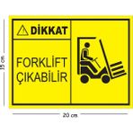 Mayeka Metal Dikkat Forklift Çıkabilir 2 15X20 cm Uyarı Iş Güvenliği Levhası - 15 x 20 cm