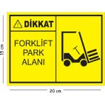 Mayeka Metal Dikkat Forklift Park Alanı 15X20 cm Uyarı Iş Güvenliği Levhası - 15 x 20 cm