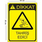 Mayeka Metal Dikkat Tahriş Edici 20X30 cm A4 Uyarı Iş Güvenliği Levhası - 20 x 30 cm