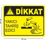 Mayeka Metal Dikkat Yakıcı Tahriş Edici 30X40 cm A3 Uyarı Iş Güvenliği Levhası - 30 x 40 cm