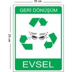 Mayeka Metal Geri Dönüşüm Evsel 15X20 cm Uyarı Iş Güvenliği Levhası - 15 x 20 cm