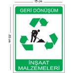 Mayeka Metal Geri Dönüşüm Inşaat Malzemeleri 15X20 cm Uyarı Iş Güvenliği Levhası - 15 x 20 cm