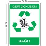 Mayeka Metal Geri Dönüşüm Kağıt 30X40 cm A3 Uyarı Iş Güvenliği Levhası - 30 x 40 cm
