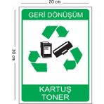 Mayeka Metal Geri Dönüşüm Kartuş Toner 20X30 cm A4 Uyarı Iş Güvenliği Levhası - 20 x 30 cm