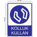 Mayeka Metal Güvenlik Ayakkabısı Giy 30X40 cm A3 Uyarı Iş Güvenliği Levhası - 30 x 40 cm