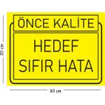 Mayeka Metal Hedef Sıfır Hata 20X30 cm A4 Uyarı Iş Güvenliği Levhası - 20 x 30 cm