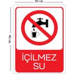Mayeka Metal Içilmez Su 30X40 cm A3 Uyarı Iş Güvenliği Levhası