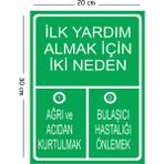 Mayeka Metal Ilk Yardım Almak Için Iki Neden 20X30 cm A4 Uyarı Iş Güvenliği Levhası - 20 x 30 cm