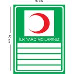 Mayeka Metal Ilk Yardımcılarınız 30X40 cm A3 Uyarı Iş Güvenliği Levhası - 30 x 40 cm