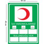 Mayeka Metal Ilk Yardımcılarınız Bulunduğu Yer 30X40 cm A3 Uyarı Iş Güvenliği Levhası - 30 x 40 cm