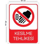 Mayeka Metal Kesilme Tehlikesi 30X40 cm A3 Uyarı Iş Güvenliği Levhası