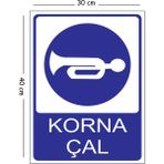 Mayeka Metal Korna Çal 30X40 cm A3 Uyarı Iş Güvenliği Levhası - 30 x 40 cm