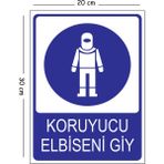 Mayeka Metal Koyurucu Elbiseni Giy 20X30 cm A4 Uyarı Iş Güvenliği Levhası - 20 x 30 cm