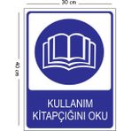 Mayeka Metal Kullanım Kitapçığını Oku 30X40 cm A3 Uyarı Iş Güvenliği Levhası - 30 x 40 cm