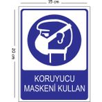 Mayeka Metal Maskeni Tak 15X20 cm Uyarı Iş Güvenliği Levhası - 15 x 20 cm