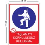 Mayeka Metal Taşlamayı Korkuluksuz Kullanma 4 15X20 cm Uyarı Iş Güvenliği Levhası - 15 x 20 cm