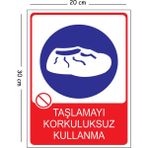 Mayeka Metal Taşlamayı Korkuluksuz Kullanma 7 20X30 cm A4 Uyarı Iş Güvenliği Levhası - 20 x 30 cm