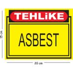 Mayeka Metal Tehlike Asbest 15X20 cm Uyarı Iş Güvenliği Levhası - 15 x 20 cm
