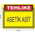 Mayeka Metal Tehlike Asetik Asit 15X20 cm Uyarı Iş Güvenliği Levhası - 15 x 20 cm