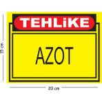 Mayeka Metal Tehlike Azot 15X20 cm Uyarı Iş Güvenliği Levhası - 15 x 20 cm