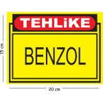 Mayeka Metal Tehlike Benzol 15X20 cm Uyarı Iş Güvenliği Levhası - 15 x 20 cm