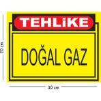 Mayeka Metal Tehlike Doğal Gaz 20X30 cm A4 Uyarı Iş Güvenliği Levhası - 20 x 30 cm
