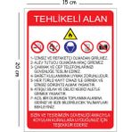 Mayeka Metal Tehlikeli Alan 15X20 cm Uyarı Iş Güvenliği Levhası - 15 x 20 cm