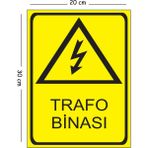 Mayeka Metal Trafo Binası 20X30 cm A4 Uyarı Iş Güvenliği Levhası - 20 x 30 cm