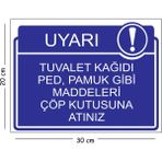 Mayeka Metal Tuvalet Kağıdı Ped Pamuk Gibi Maddeleri Çöp Kutusuna Atını 20X30 cm A4 Uyarı Iş Güvenliği Levh - 20 x 30 cm