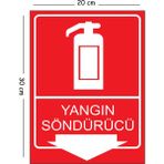 Mayeka Metal Yangın Söndürcü 20X30 cm A4 Uyarı Iş Güvenliği Levhası - 20 x 30 cm