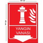 Mayeka Metal Yangın Vanası 30X40 cm A3 Uyarı Iş Güvenliği Levhası - 30 x 40 cm