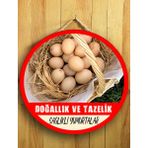 Mayeka Şarküteriler Marketler Yumurtacılar Için Yumurta Duvar Kapı Tablo Ahşap Askılı Pano Tabela - 30 cm