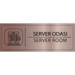 Mayeka Server Odası Isimlik Bronz Metal Kapı Isimliği Levhası Yönlendirme Tabelası