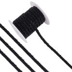 MAYJOYDIY 3.3 metre siyah boncuklu inci örgü dantel Trim 0.3 inç cam boncuk nakış dantel şerit moda dekoratif saçak aplike kostüm elbise düğün hediyeleri sarma DIY el sanatları