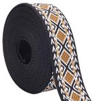 MAYJOYDIY 3,8 cm kalınlığında kemer bandı, etnik tarzda, elmas jakarlı nakışlı, 4,6 m yüksek yoğunluklu jakarlı eşkenar dörtgen kemer bandı, sırt çantası, omuz askıları, giyim yardımcıları, kendin yap