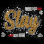 MAYJOYDIY Altın renkli Slay Strass çıkartma Love Lipstick Hotfix transfer çıkartma kristal moda trendi ısı transfer yaması T shirtler şapkalar ceketler elbise torbaları için kendin yap dekorasyon