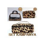 Maykis Kadın Leopar Takım Set Kişisel Bakım, Hediyelik, Çeyiz, Kozmetik, Makyaj Çantası Takımı