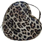 Maykis Leopar Desenli Kalp Makyaj Çantası - Sarı
