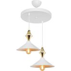 Mayla Karo Beyaz/gold Ikili Yemek Odası Oturma Odası Salon Mutfak Avize Beyaz