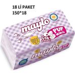 Maylo Puf Mendil 150 Yaprak x 18 Paket 2700 Yaprak Parfümsüz 3 Katlı Kullanım - Beyaz