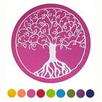 maylow Yoga mit Herz - Yoga yastığı, meditasyon yastığı, hayat ağacı nakışlı, 33 x 15 cm, kavuzlu buğdayla doldurulmuş, kılıf ve kılıf %100 pamuk (macenta/kordon)