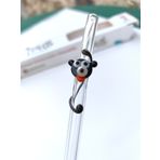 Maymun Figürlü Makinede Yıkanabilir Cam Pipet, Yeniden Kullanılabilir Borasilikat Cam Pipet, Smoothee İçin Cam Pipet, Çevre Dostu Cam Pipet