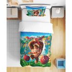 Maymun Kral 3D Dijital Baskılı Tek Kişilik Erkek Çocuk Çarşafsız Nevresim Takımı - Renkli - 160 x 220 cm